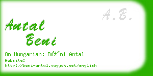 antal beni business card